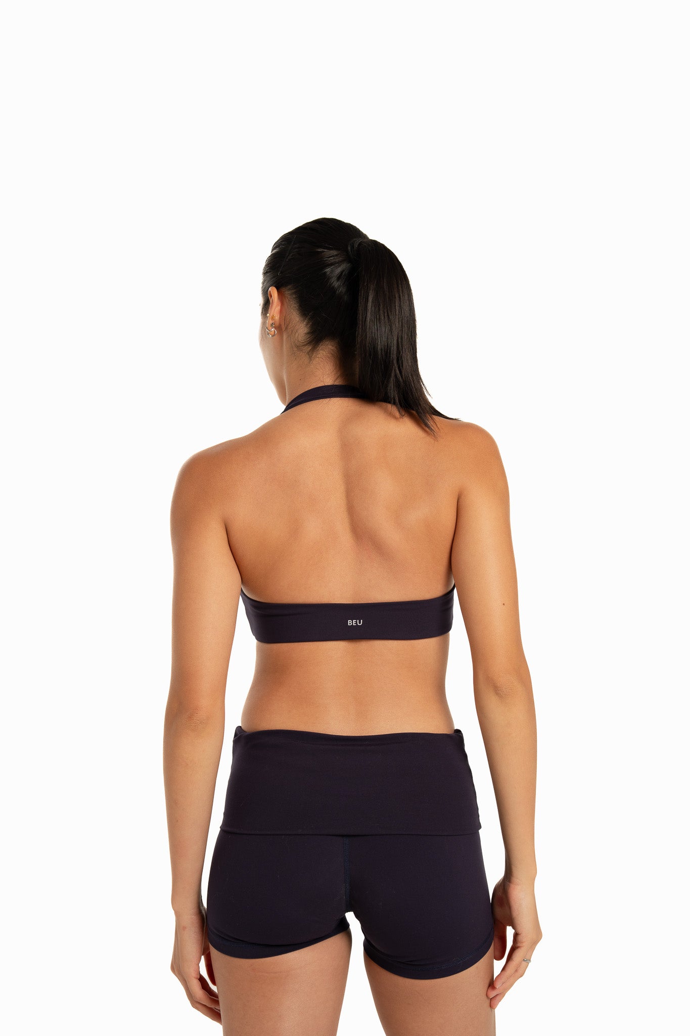Scrunch Halter Bra - Navy