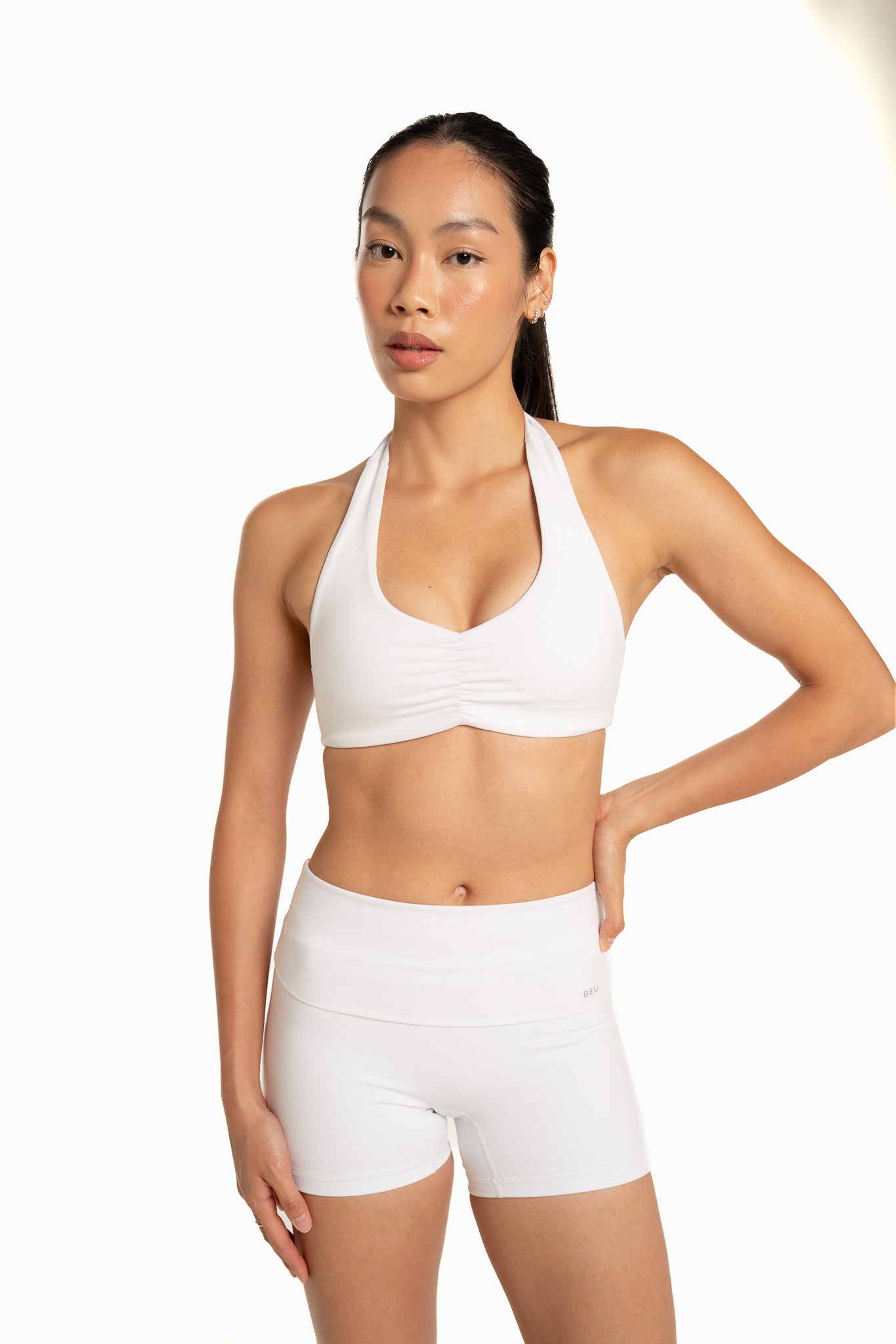 Foldover Short - White