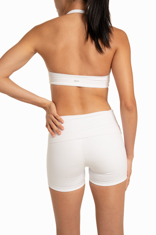 Foldover Short - White